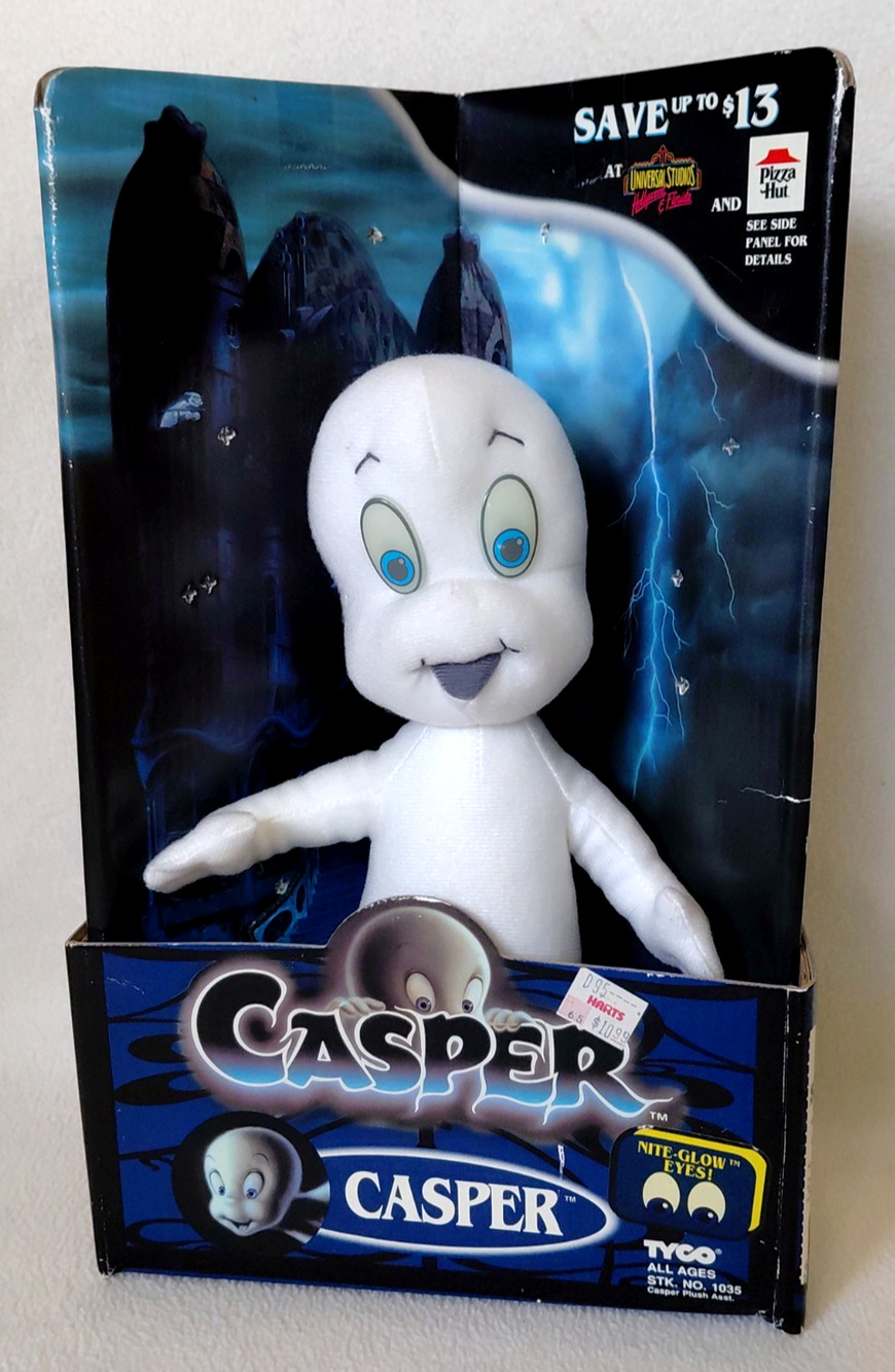 1994 Tyco CASPER Nite-Glow Eyes! 10" Stuffed Plush Toy Ghost W/Original Box RARE